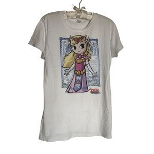 Tultex White Pre-Shrunk Ringspun Cotton The Legend Of Zelda Graphic Tee Girls XL